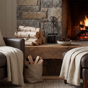 Silver Hearth Tidy Set With Hand Turned Loop Handle