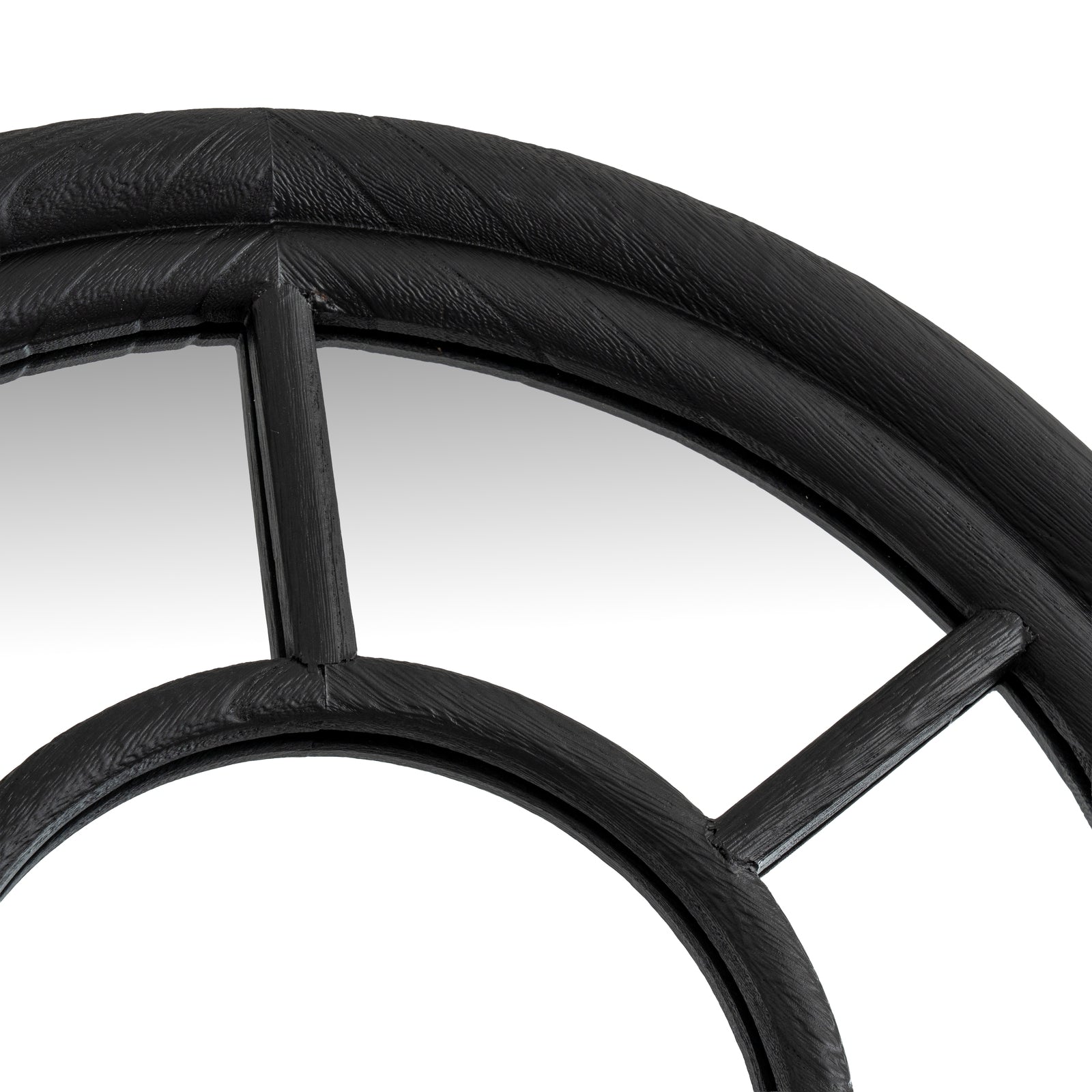 Black Wood Tall Arched Window Mirror