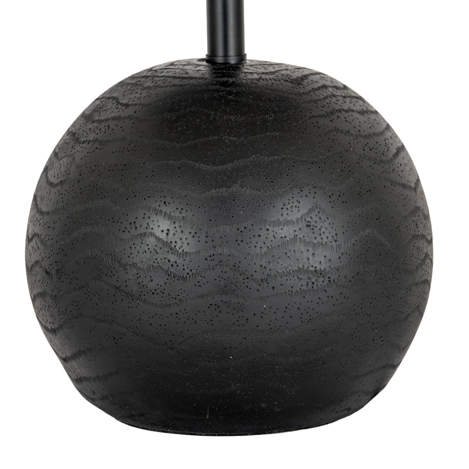 Black Cannon Table Lamp With Hessian Shade