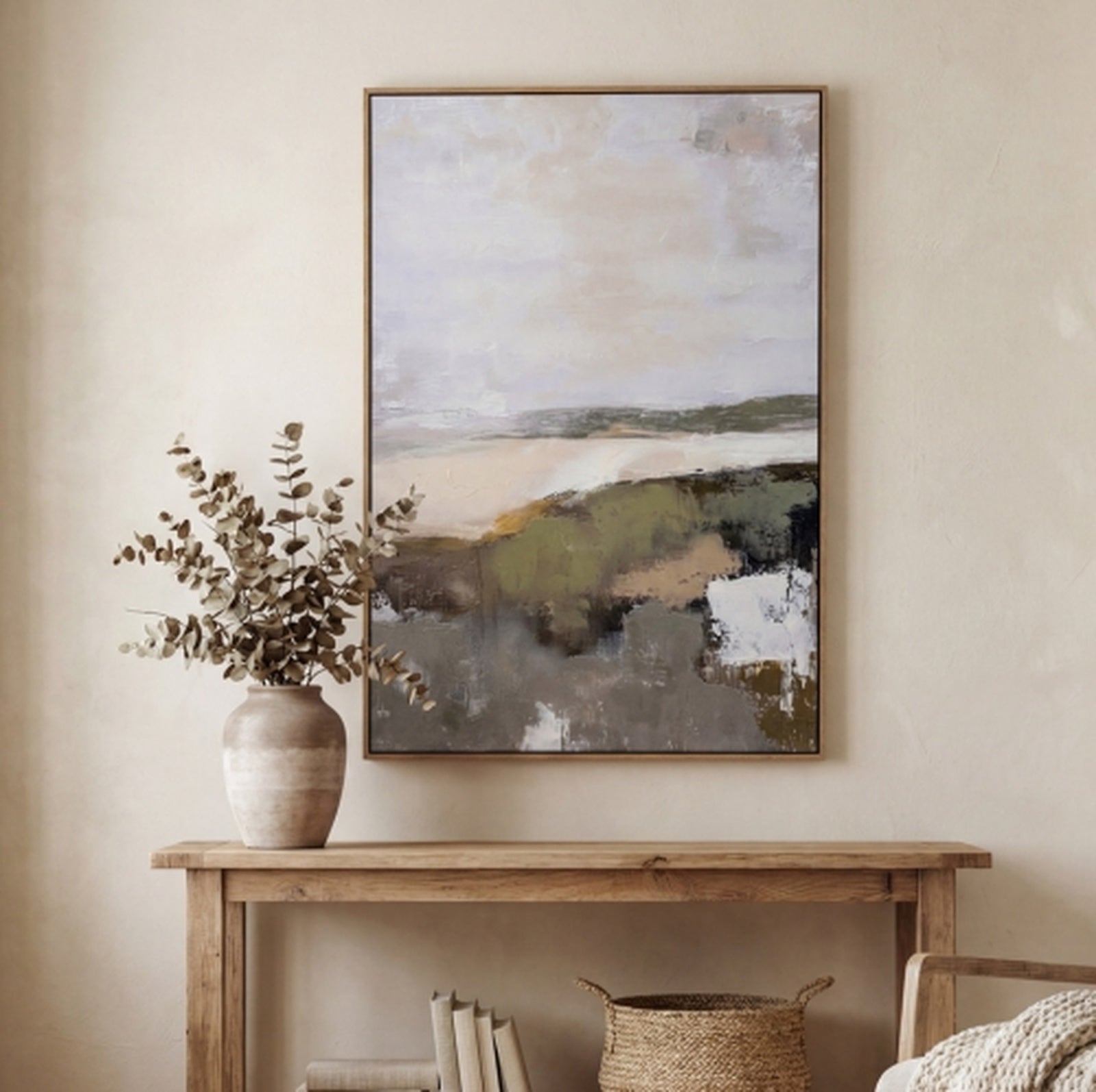 Hillside View Hand Painted Canvas in Frame